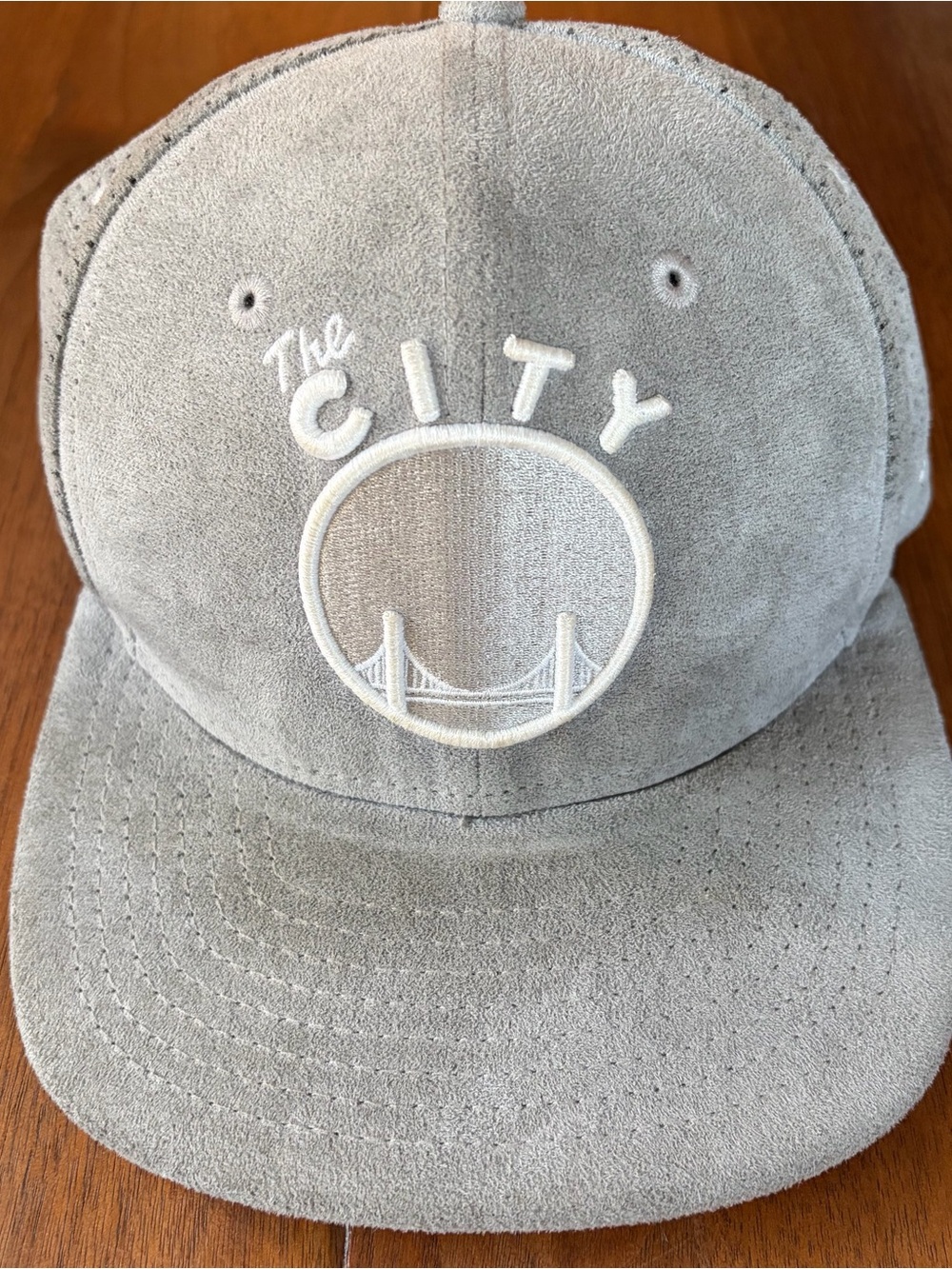 Golden State Warriors Gray Suede Hat with White 'The City' Embroidery